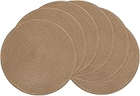 Vista 12 de SHACOS Juego de 6 manteles individuales redondos trenzados de 15 pulgadas antideslizantes resistentes al calor de algodón y poliéster, alfombrillas