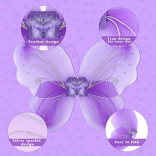 Miniatura 3 de Chivao 10 alas de hada, alas de mariposa, decoración de boda, disfraz de cumpleaños, Navidad, fiesta, recuerdos para niños y niñas