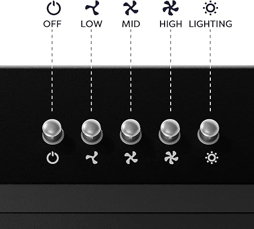 Miniatura 6 de CIARRA Campana extractora negra de 30 pulgadas para debajo del gabinete sin conductos convertible, campana de ventilación delgada para estufa de