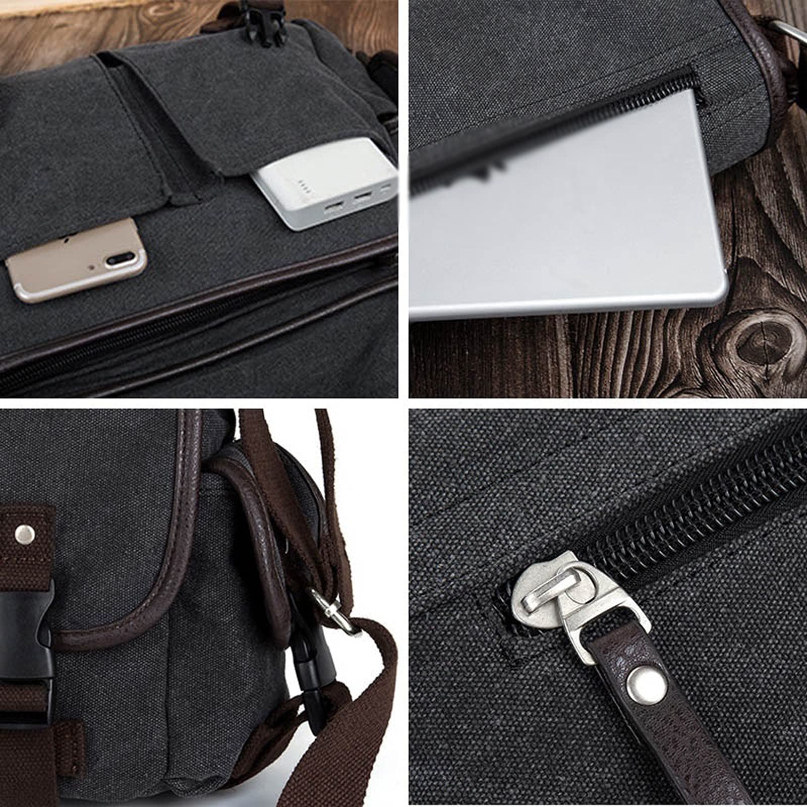 Torba na ramię męska codzienna płócienna torba kurierska męskie torby na ramię z wieloma kieszeniami męska torba crossbody torba na laptopa o dużej pojemności