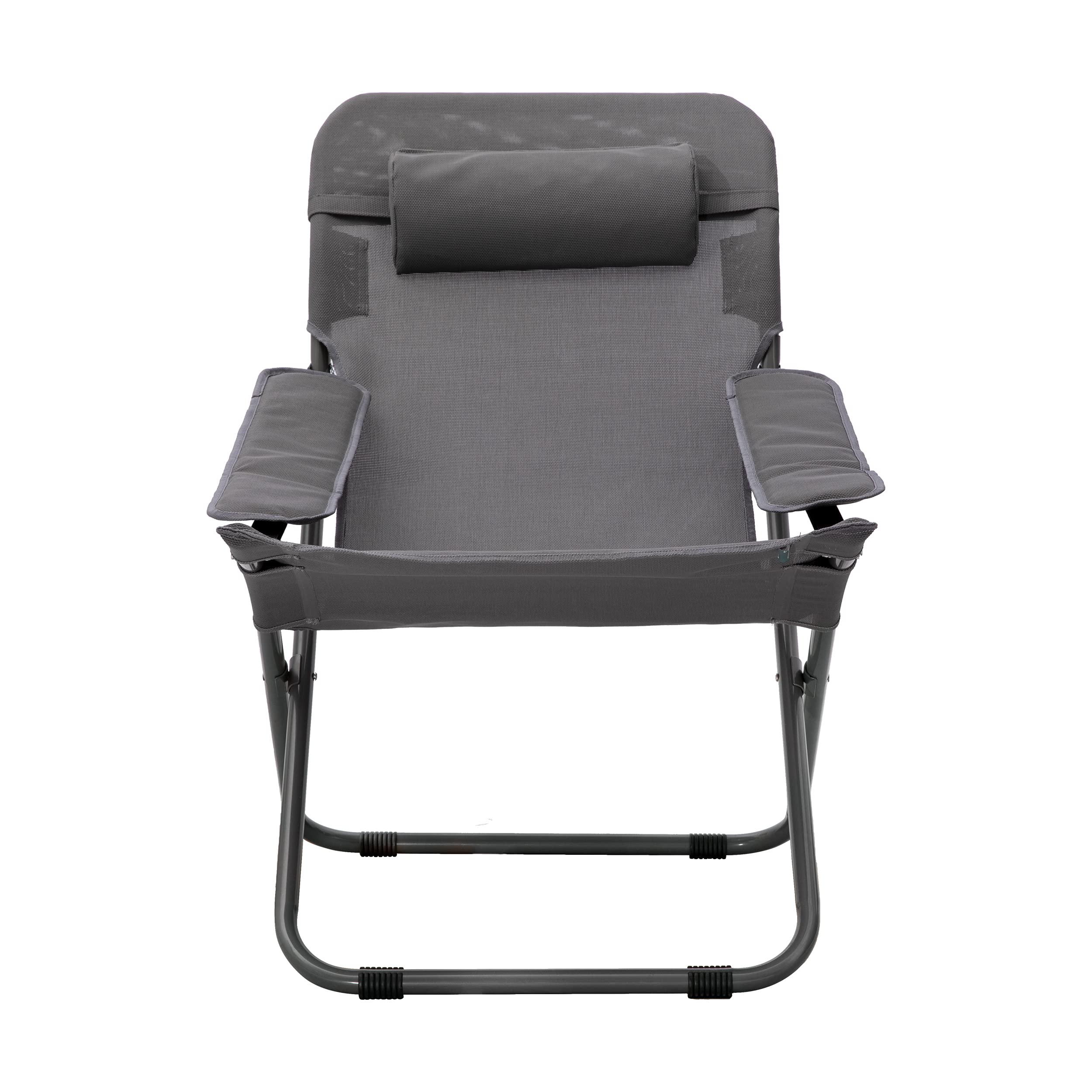 HOMECALL Camping-Klappstuhl mit 2 x 1 Textilene und verstellbarer Rückenlehne - Grau
