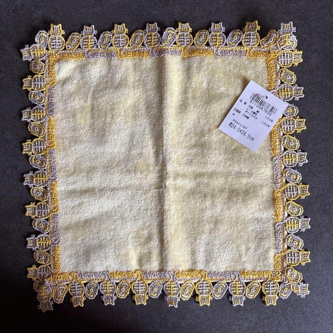 近沢レース　猫に小判　タオルハンカチ ◎【近沢レース店】将棋、黒船 、猫に小判◎ | LEE