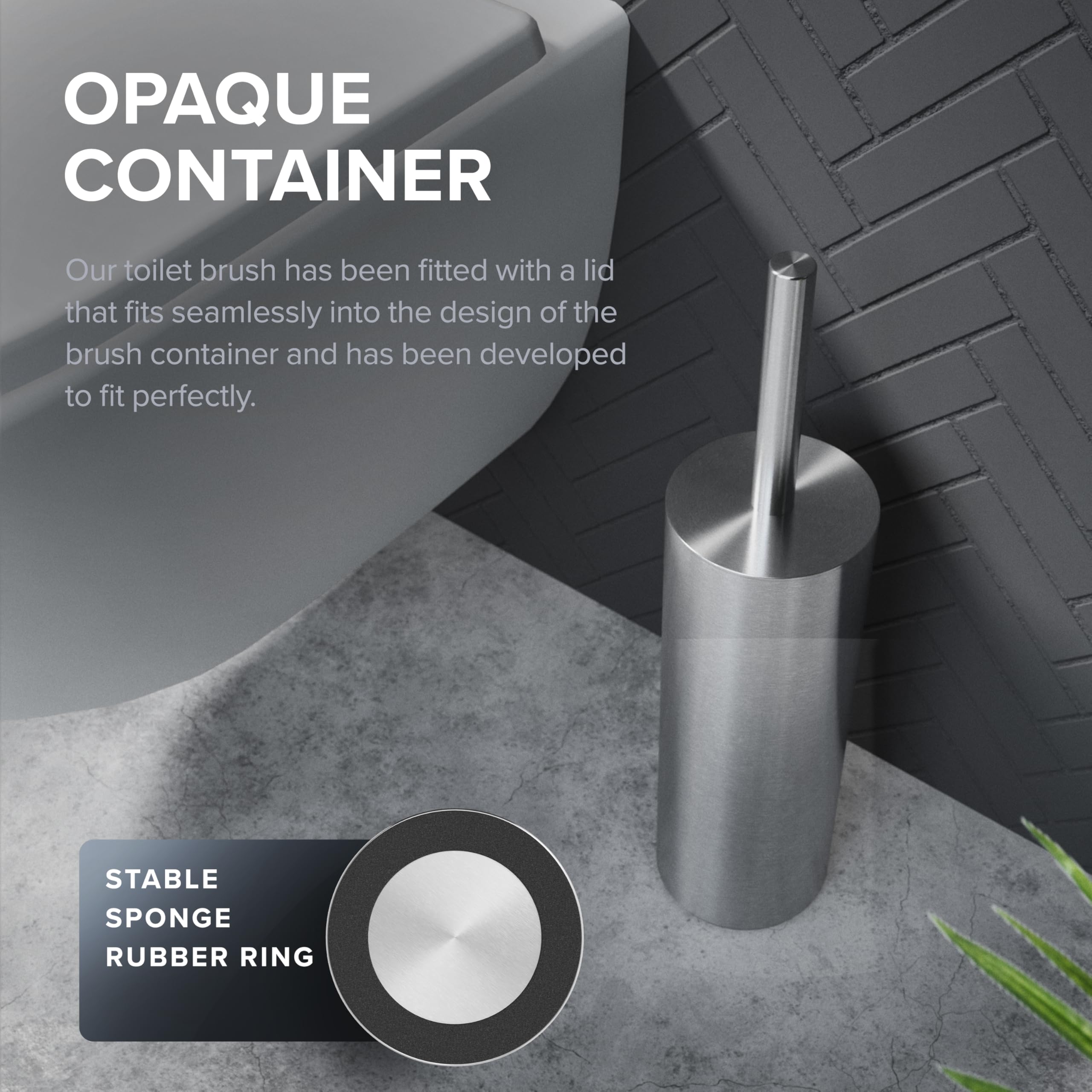 Ovimar Scopino Laeso | Scopino in Silicone Argento | Acciaio Inox con Coperchio | Design Elegante per Bagno e Toilette