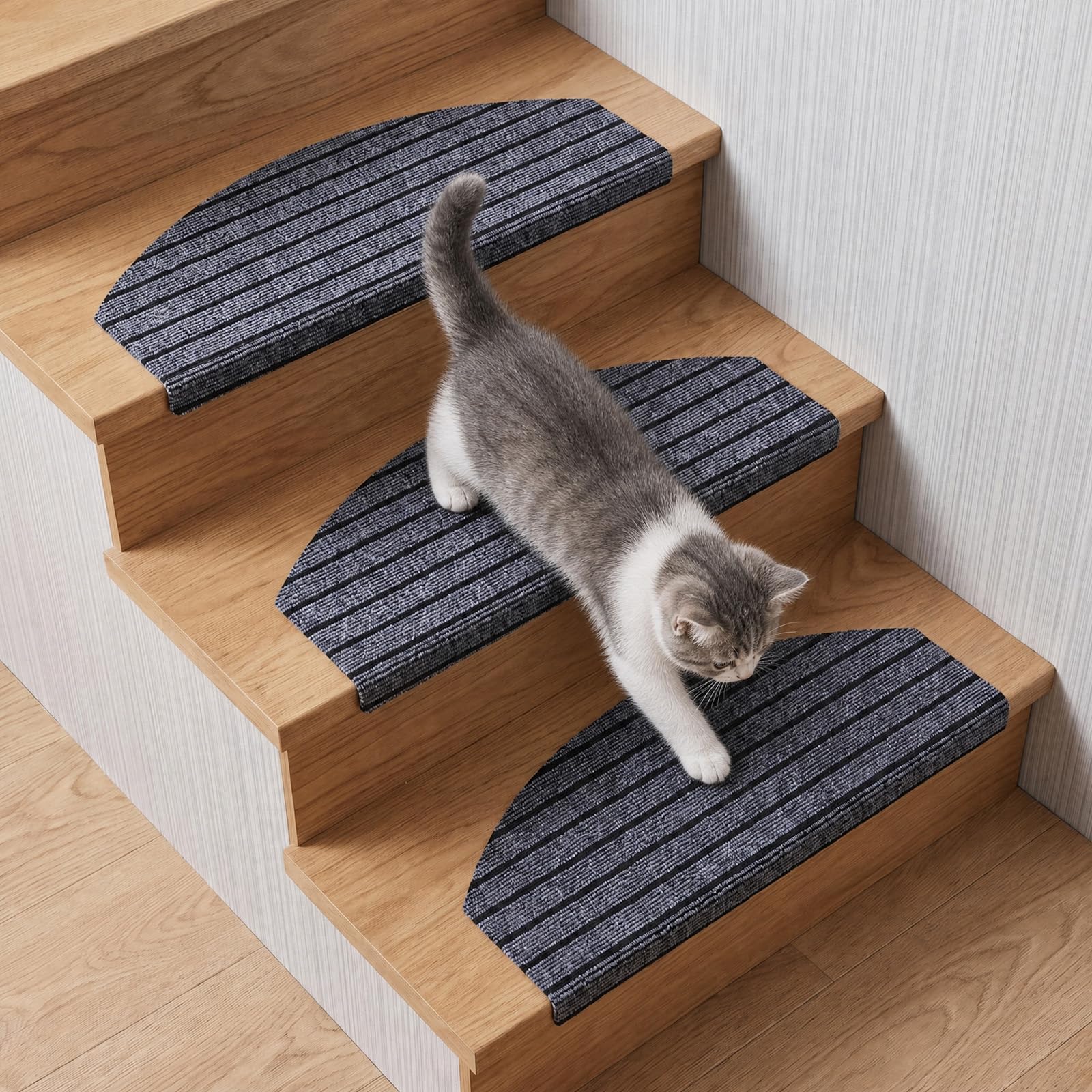 Lot de 15 tapis d'escalier semi-ronds - 60 x 24 cm