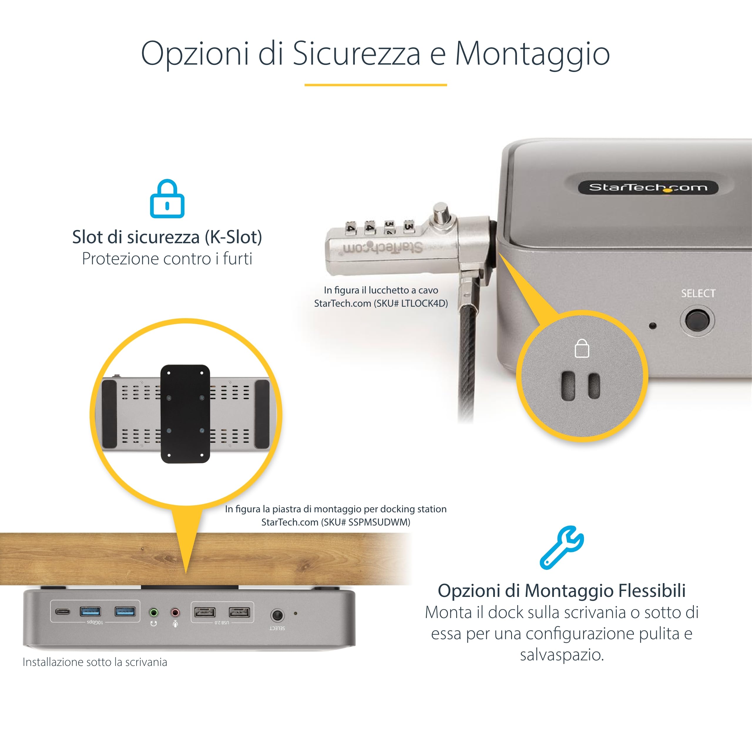 StarTech Dock KVM USB-C per Due Laptop, Doppio 4K 60Hz DisplayPort, 90W | Compatibile Windows e Mac, Commuta tra due computer, Doppio monitor 4K