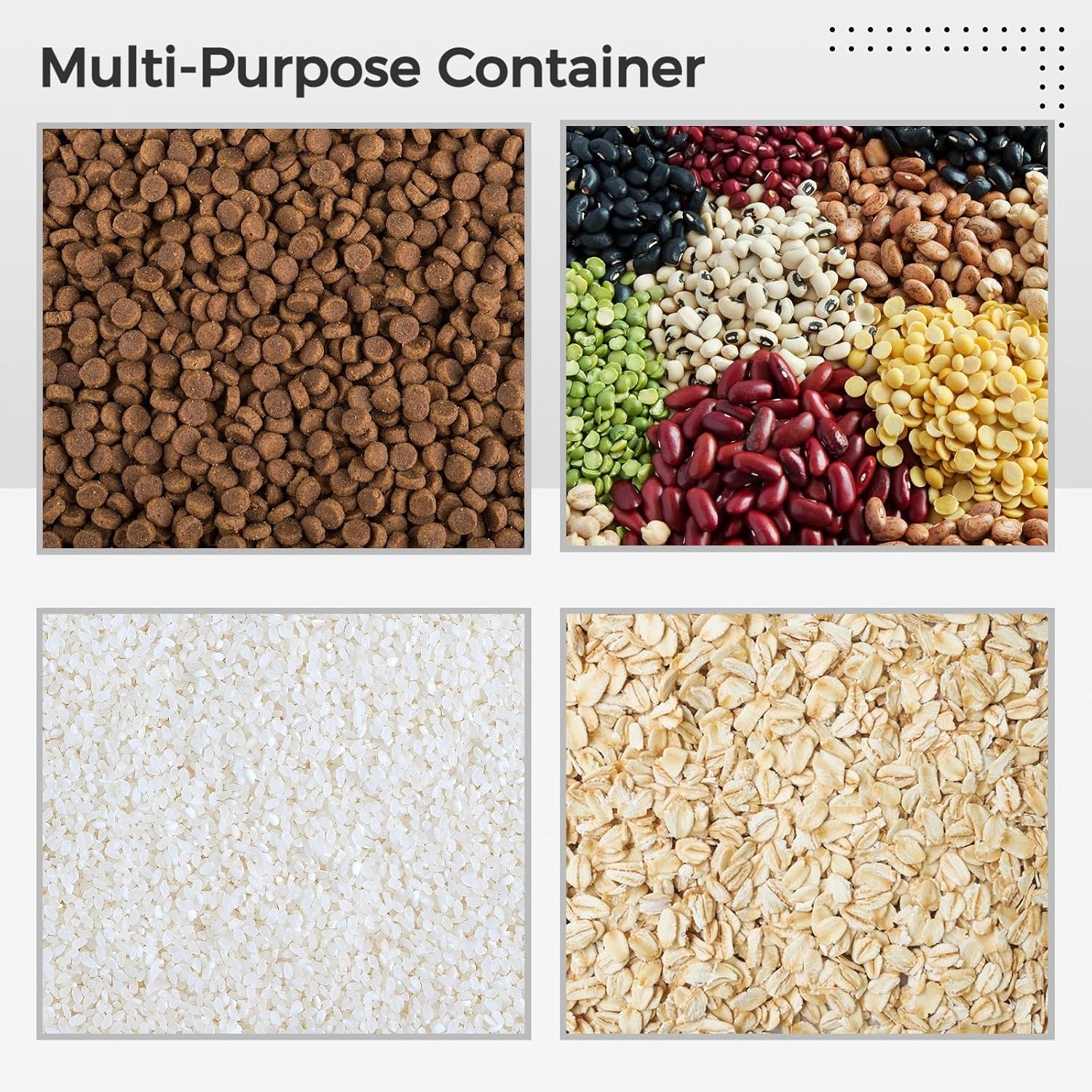 Foldable Dog Food Storage Container, bin for 30Lb Pet Food Cat Food Fish Food with Measuring Cup, Sealed Lid, Wheels Large Airtight Plastic Containers, 50 Pound Rice Kitchen Storage Holder