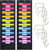 Vista 13 de Hippo Creation - Tabla con compartimentos negra de 10 compartimentos, 6 colgadores incluidos, organizador de pared colgante para carpetas, buzón