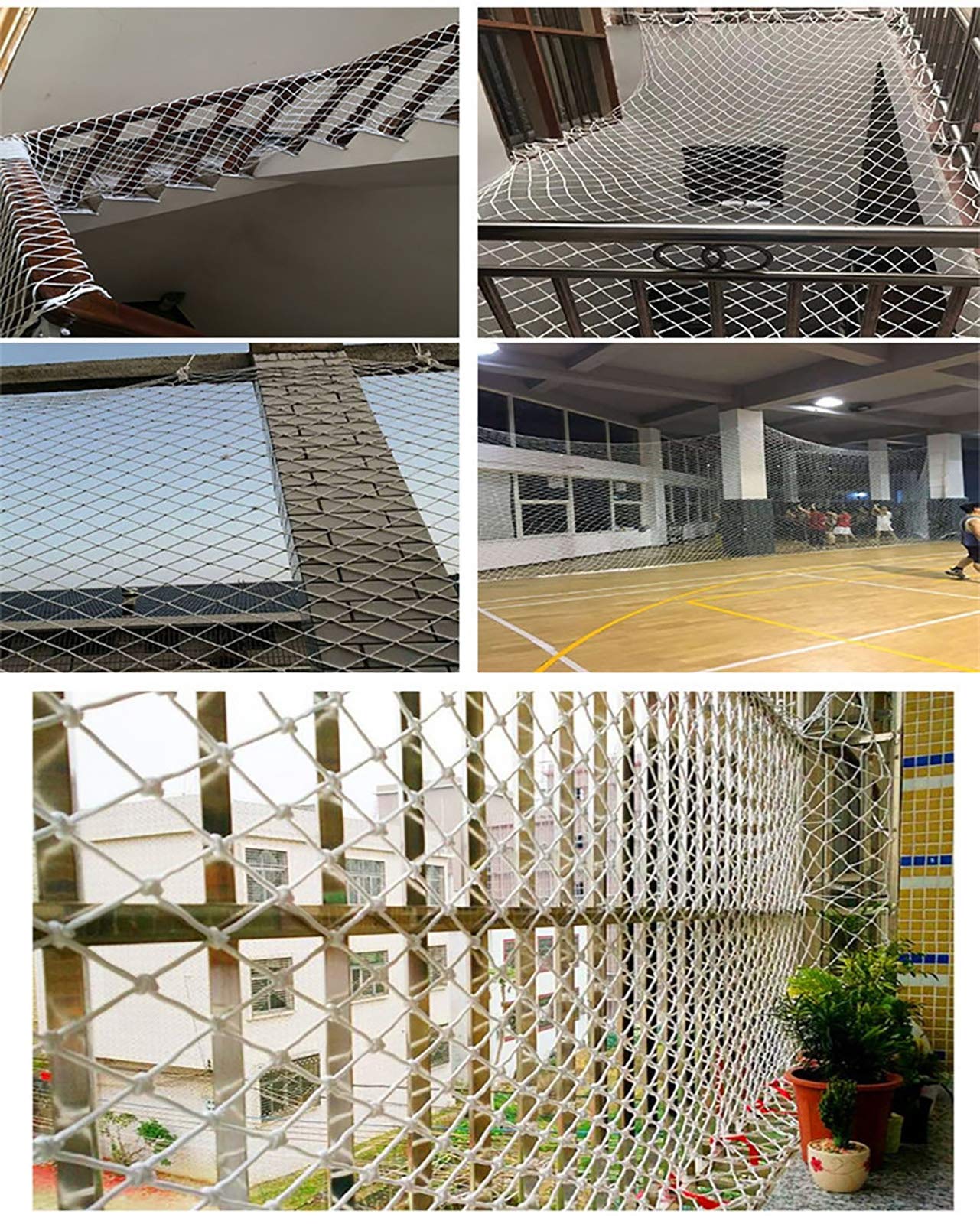 Red de seguridad infantil para balcón, escalera, parque infantil, valla de protección para decoración interior y exterior, malla de 3 x 4 m
