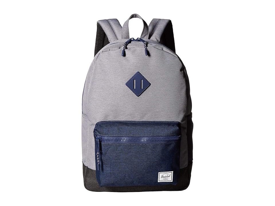 

Herschel Supply Co. Kids Heritage XL (Youth) (Mid Grey Crosshatch/Medieval Blue Crosshatch/Black Crosshatch) Backpack Bags, Gray
