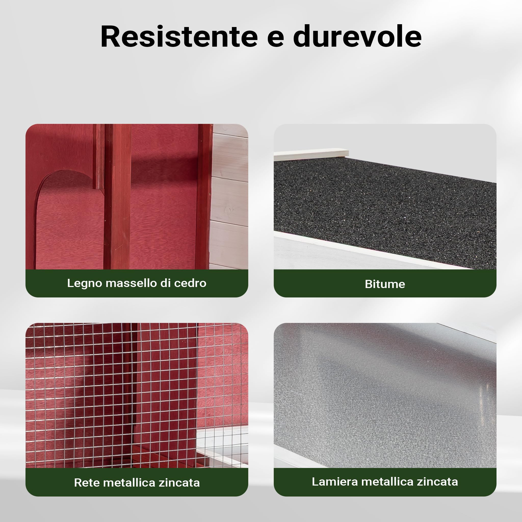 Conigliera a 2 livelli Con scale Pavimento estraibile In legno Rosso-bianco Stalla