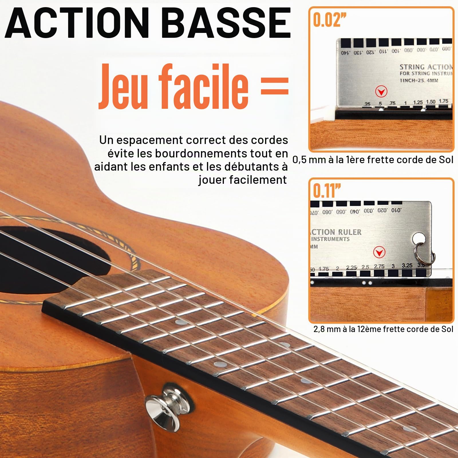 Ukulélé Kit de démarrage en acajou pour débutants avec sac de transport, sangle, cordes et livret d'instructions (français non garanti) 23 inch Concert MI2176.