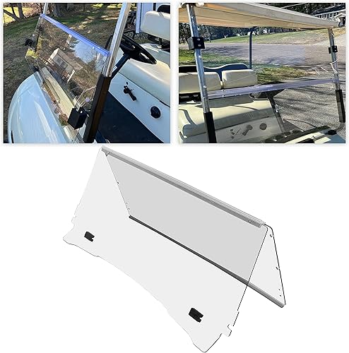 ECOTRIC Parabrisas transparente compatible con Yamaha G14 G16 G19 G19 a gas y carrito de golf eléctrico 1995-2003 parabrisas plegable