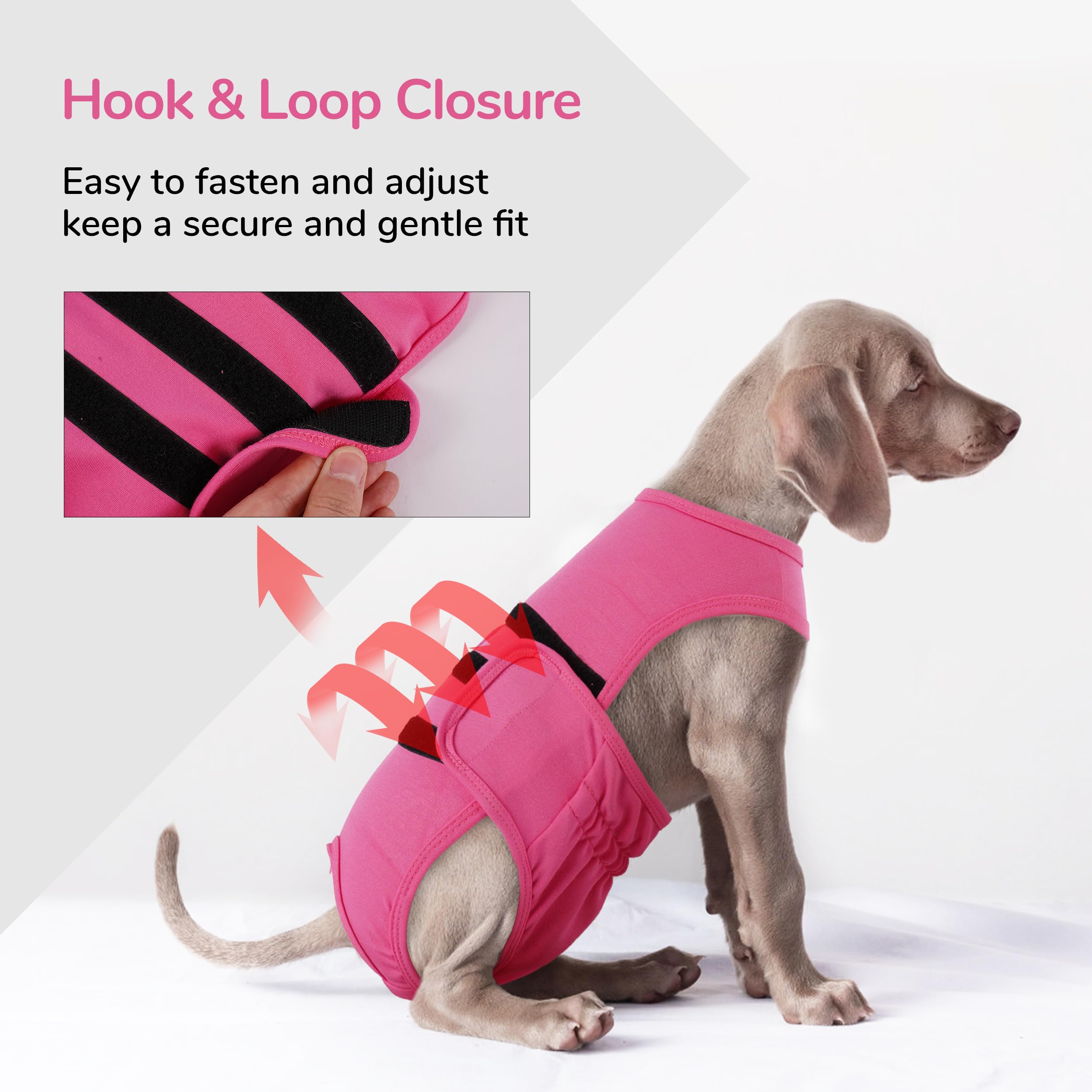 PUMYPOREITY Pañal para perro con tirantes, prenda antiacoso a prueba de fugas para ciclo de calor, incontinencia, entrenamiento de cachorros, perro mayor, L, rosa