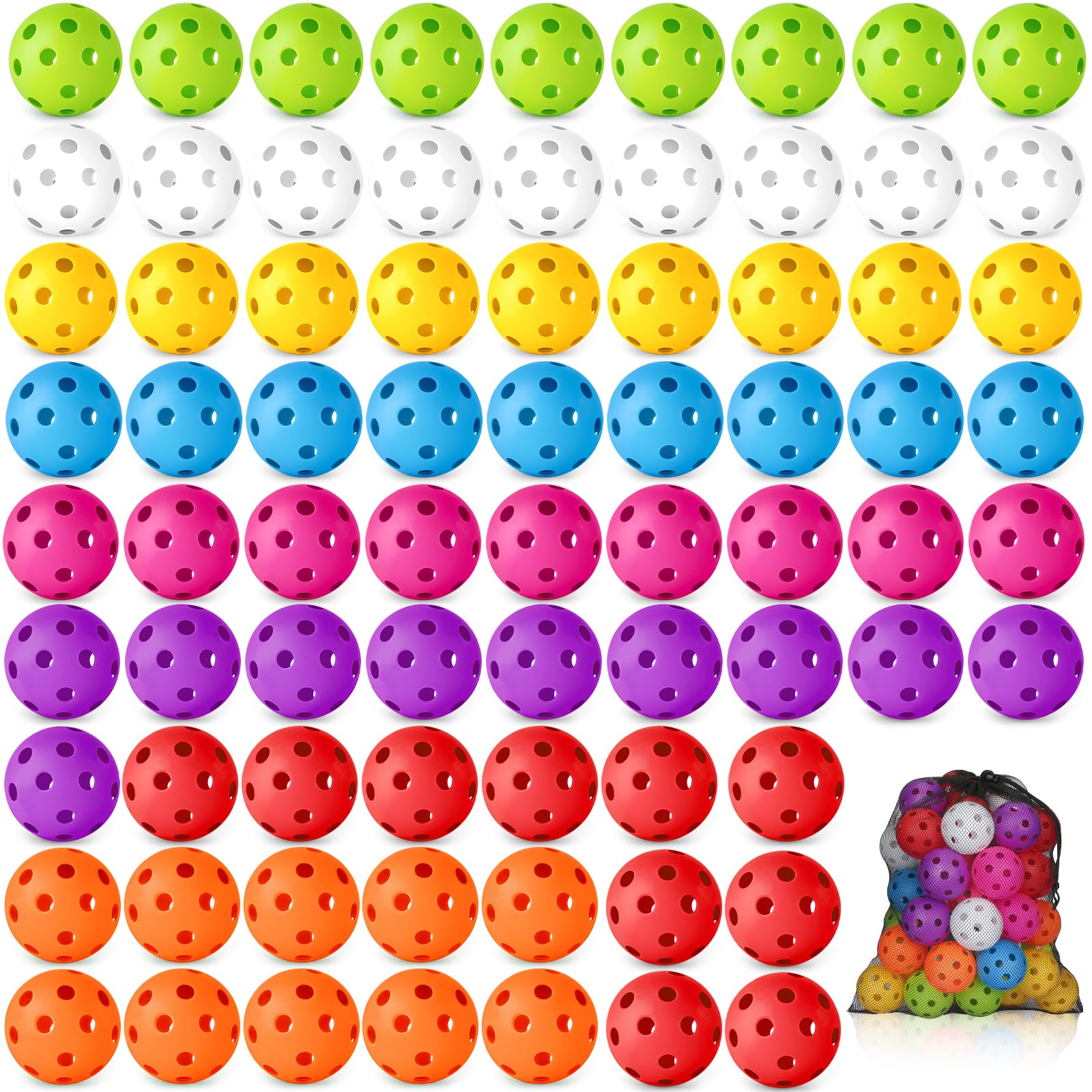 Coopay 24/80 Pack Baseball Practice Balls Plastic Training Balls Lightweight Hollow Softballs for Hitting, Baseball Training Indoor Outdoor Use