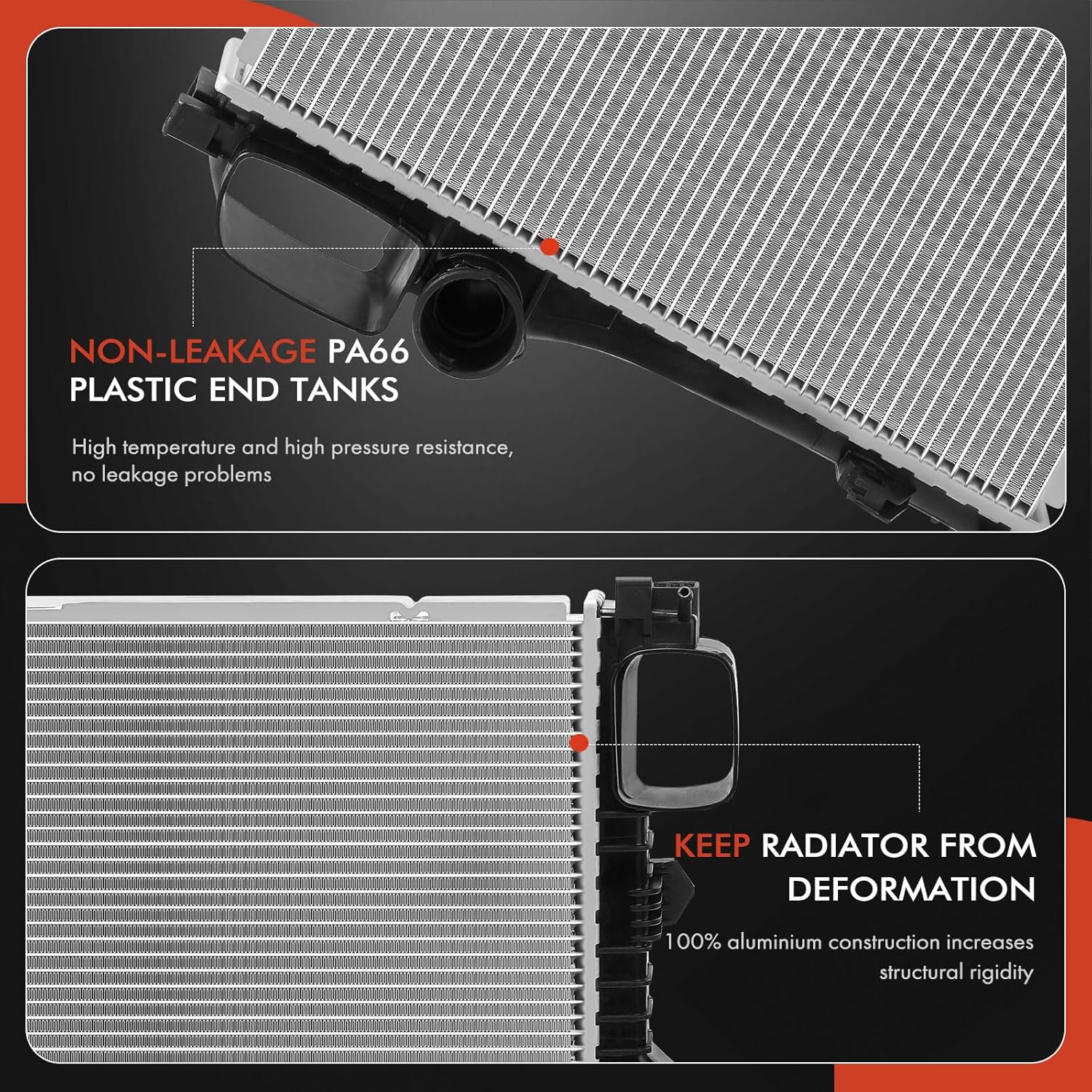 A-Premium Engine Coolant Radiator Assembly Compatible with Mercedes-Benz S550 2010-2013, S600 2010-2013, S63 AMG 2011-2013, CL550 2011-2014, CL600 2011-2014, CL63 AMG 2011-2014, 4.7L 5.5L