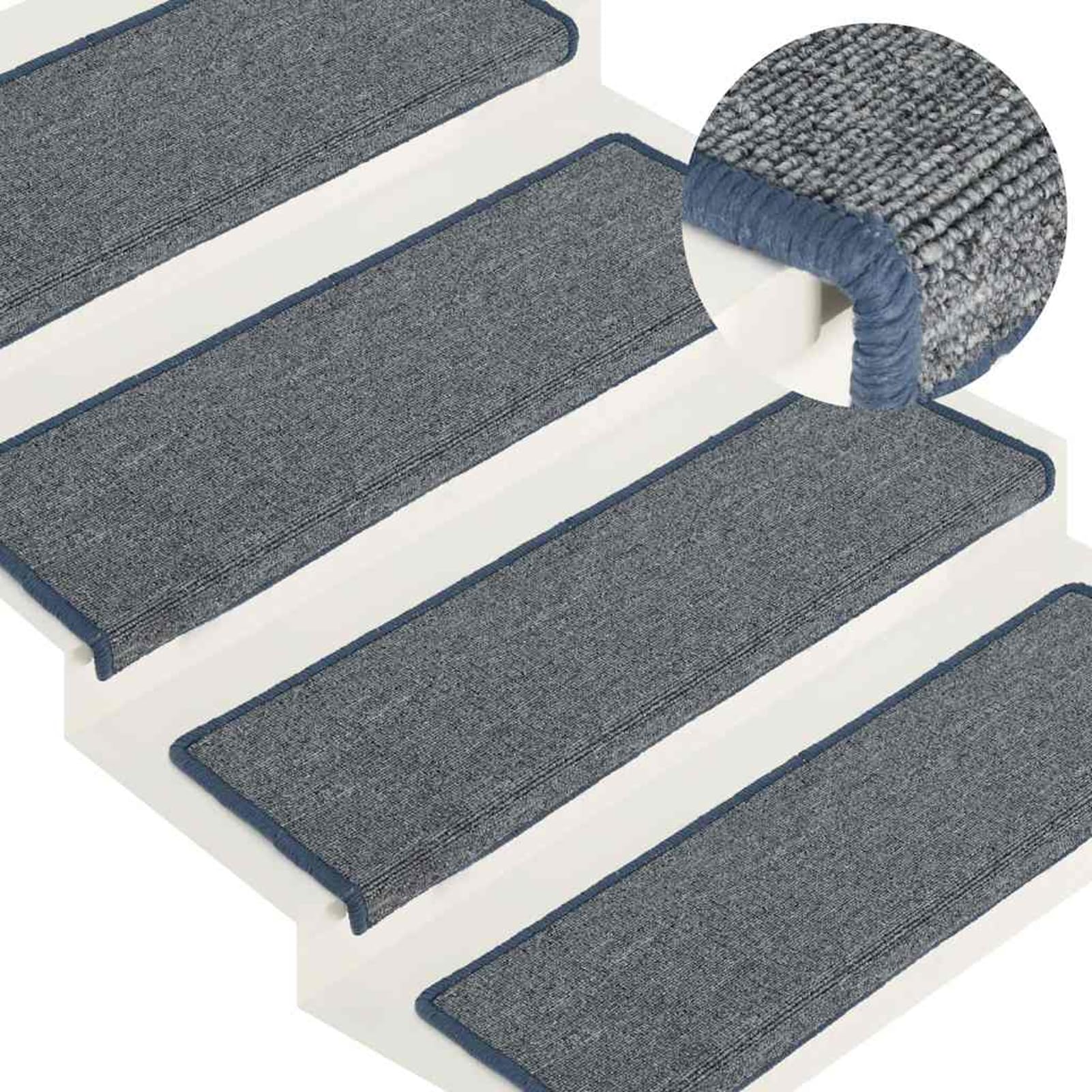 Tidyard Tapis d'escalier 30 pcs 65x21x4 cm Violet et Bleu, Tapis Escalier Tapis de Sécurité pour Sol Protection, Aînés et Animaux