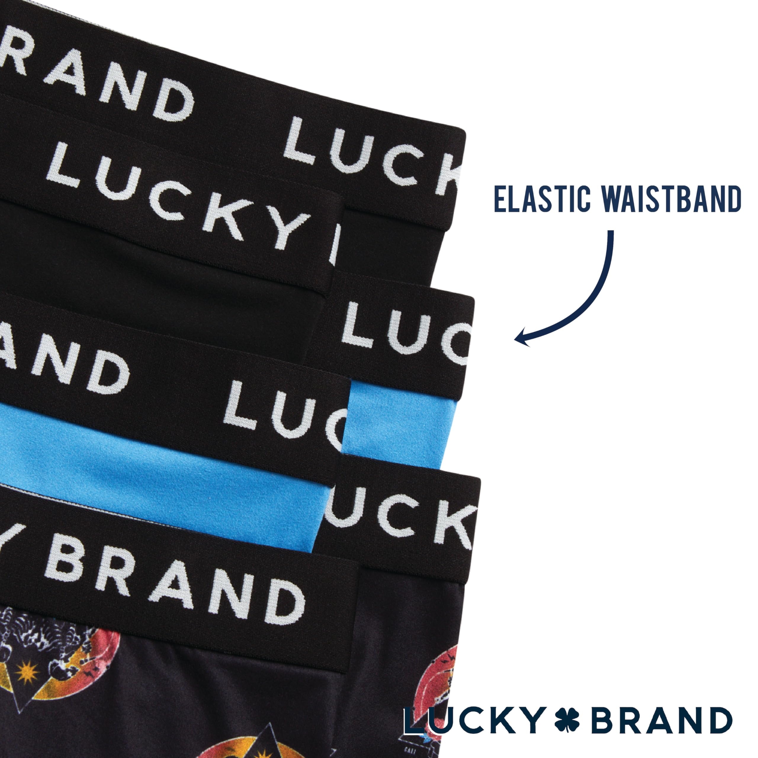 Lucky Brand Herren-Boxershorts, superweich, Stretch, Herren-Unterwäsche, Boxershorts ohne Eingriff, 6 Stück