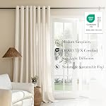 MYSKY HOME Linen Curtains for Living Room 84 Inches Long 2 Panels, Semi Sheer Curtains for Sliding Glass Door Window Drapes Light Filtering Privacy Grommet Soft Farmhouse Boho Modern Country, 52"wide