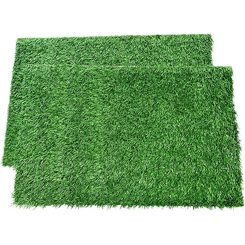 LOOBANI Dog Grass Pee Pads, 2 Pack Artificial Grass for Potty Tray, 14x18in