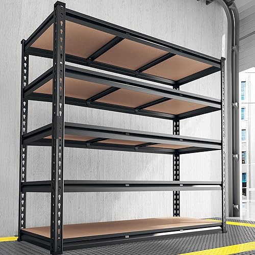 REIBII Estantería de garaje de 48.2 pulgadas de ancho, estantes de almacenamiento con carga de 3000 libras, estantería de garaje ajustable
