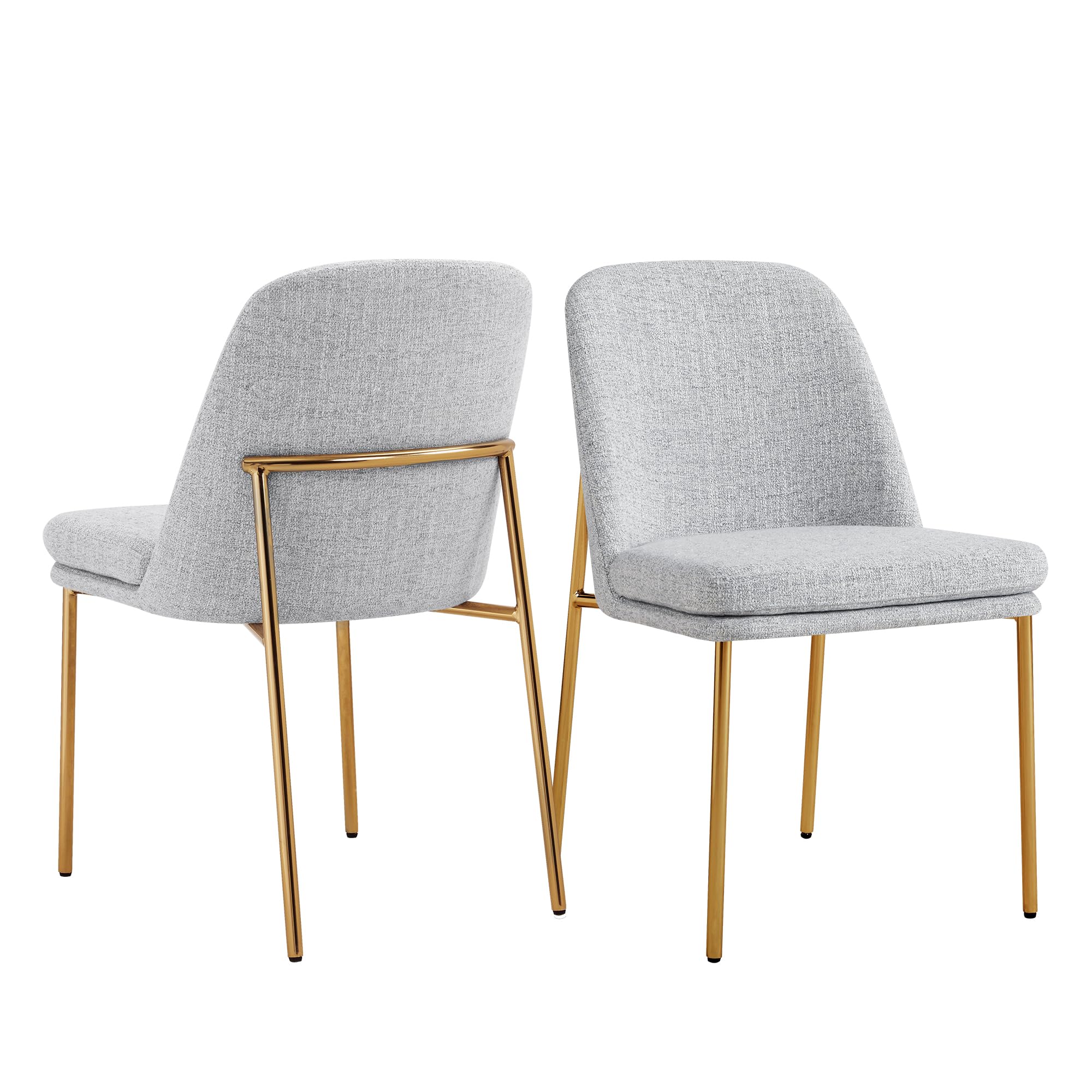 CHITA Modern Dining Chairs Set of 2, FSC Certified Metal Dining Chair for Dining Room, Light Gray