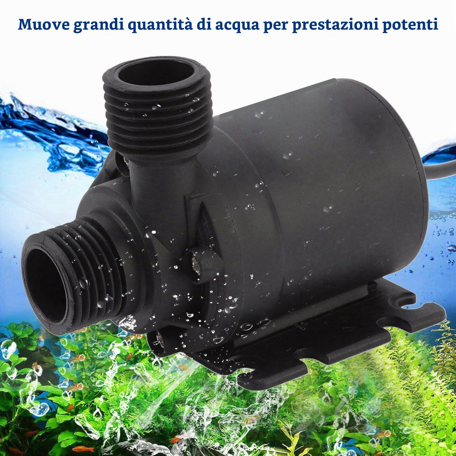 Pompa Acqua Solare 12V 19W con Pannello Fotovoltaico 30W per Giardino Idroponico e Fontana Esterna Senza Batteria Kit Completo per Irrigazione Automatica e Senza Accumulo Energia