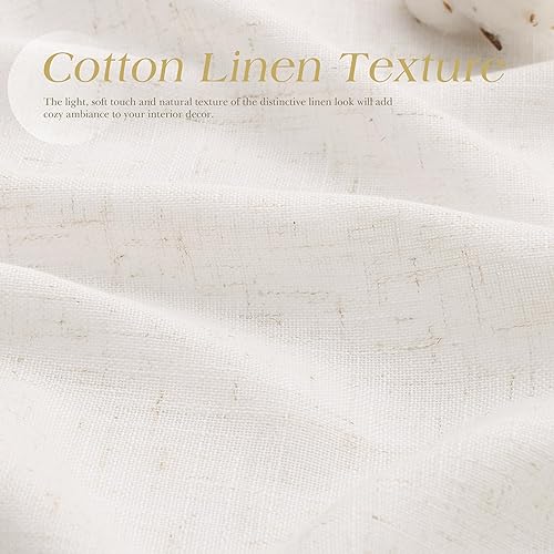 Miniatura 4 de Cortinas de lino natural de 84 pulgadas de largo para sala de estar, cortinas traslúcidas de privacidad con ojales que dejan la luz en la estética