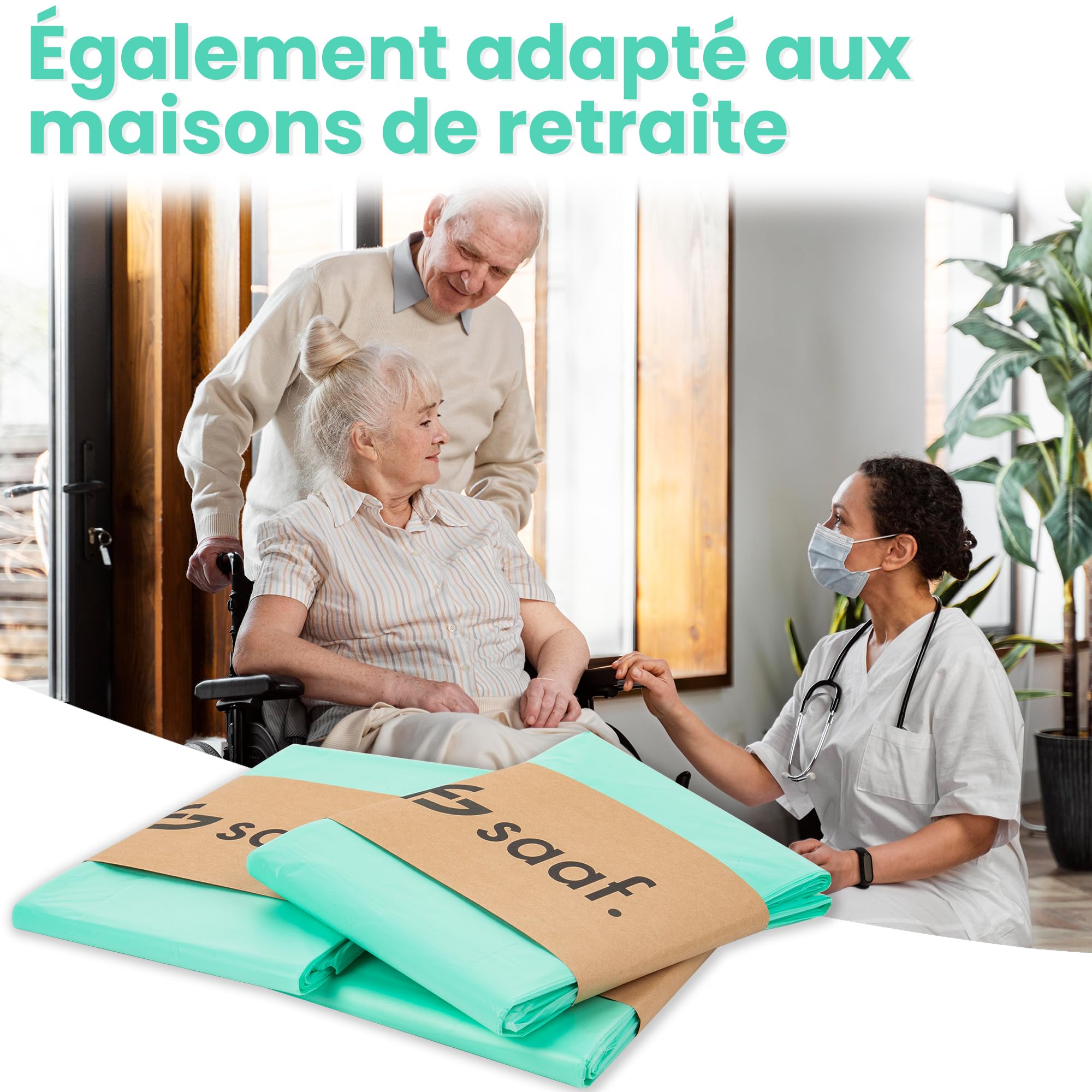 Saaf Recharge Poubelle à Couches pour Korbell 15/16 Litres - 6 Pièces - Sacs Parfumés - Facile à Installer