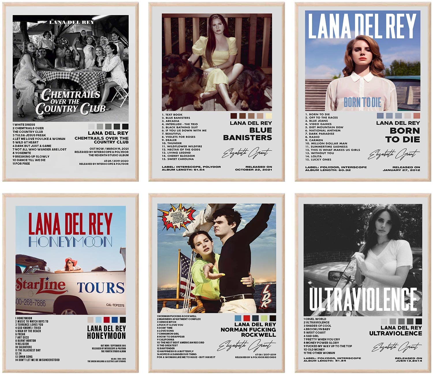 Astrdecor Lana Del Rey Album Cover Signed Limited Posters Set | Desertcart  Seychelles