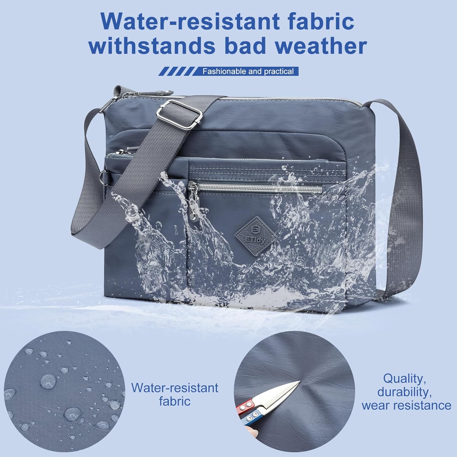 ETidy Medium Crossbody Bag For Women Waterproof Lightweight Casual Shoulder Handbag Purse - Image 5