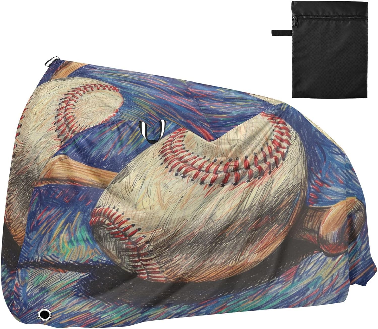 ALAZA Baseball Bat Bike Cover Waterproof Outdoor Ebike Bicycle Covers Tarp Protection for 1/2 Bikes, Sun UV Dust Wind Proof