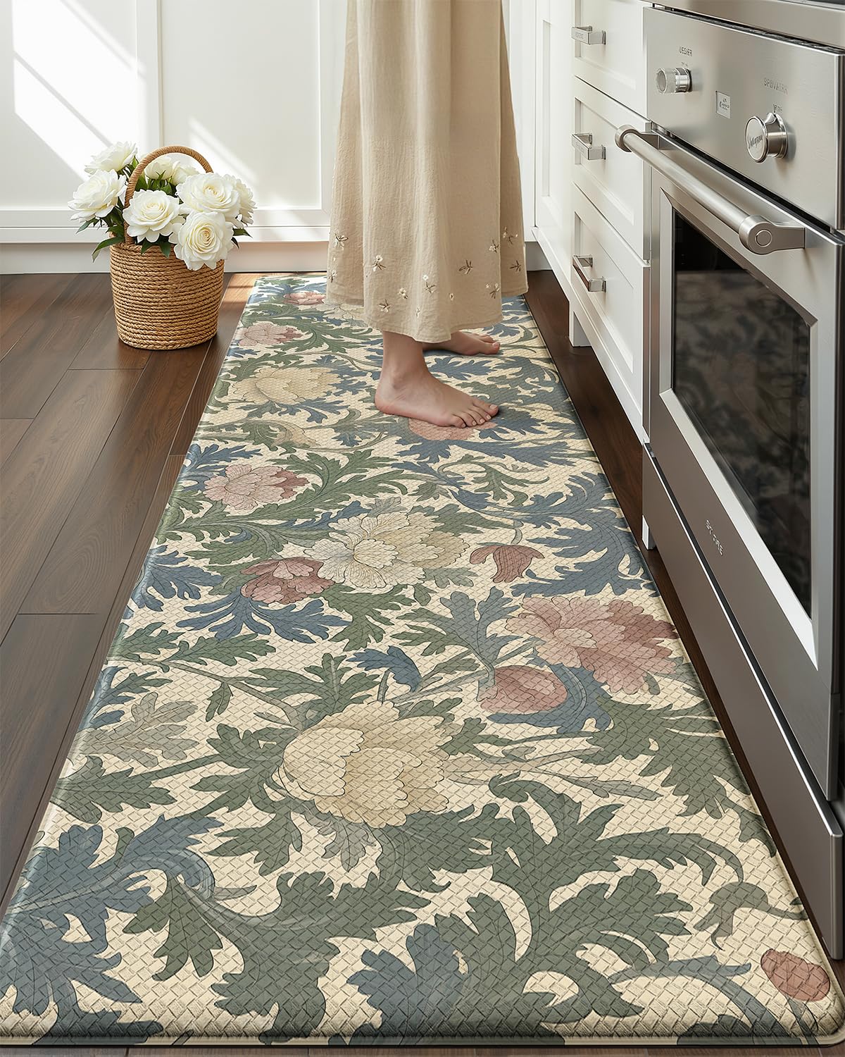 Color&Geometry Floral Kitchen Mat