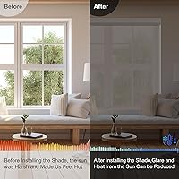 Vista 4 de HOTSOON Persianas enrollables solares sin cordones para filtrar la luz, persianas enrollables solares sin cordones con cenefa de cassette