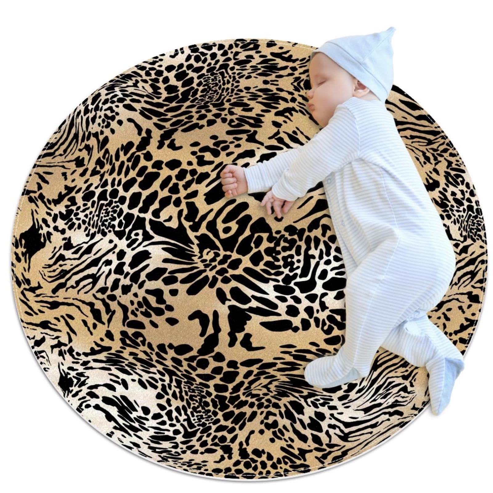 Tapis de salle de bain léopard anti-glisse rond pour sécuriser les sols humides