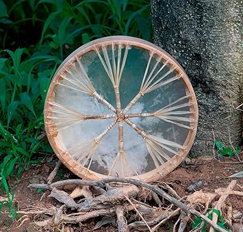 ARAW American Shamanic Native Drum Bison Natural Hide (18 Inches Diameter X 3 Inches Depth)