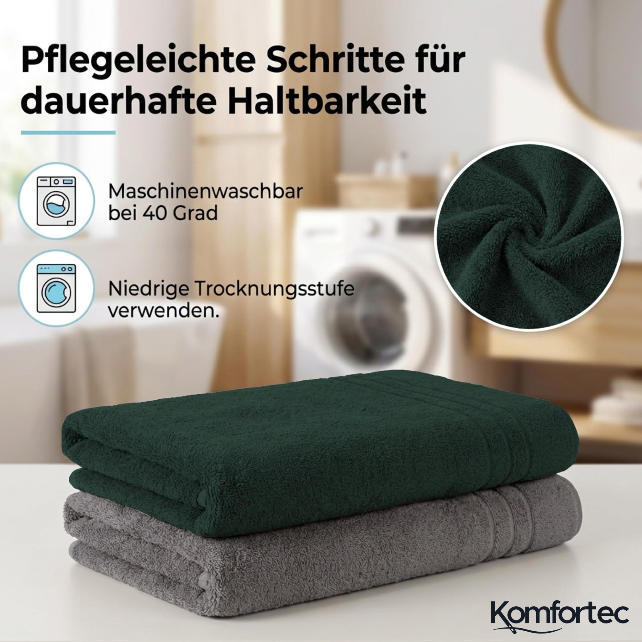 Komfortec 2er Saunahandtuch Set 80x200 cm – Bild 3