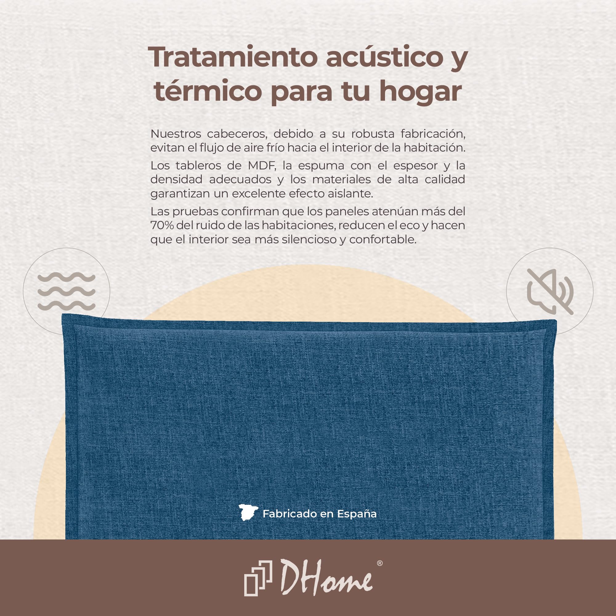 DHOME Testiera in lino naturale con bordo della testiera imbottito Letto moderno TOP TRENDING (Blu Navy, 160x105cm con Gambe (Letto 150/160))