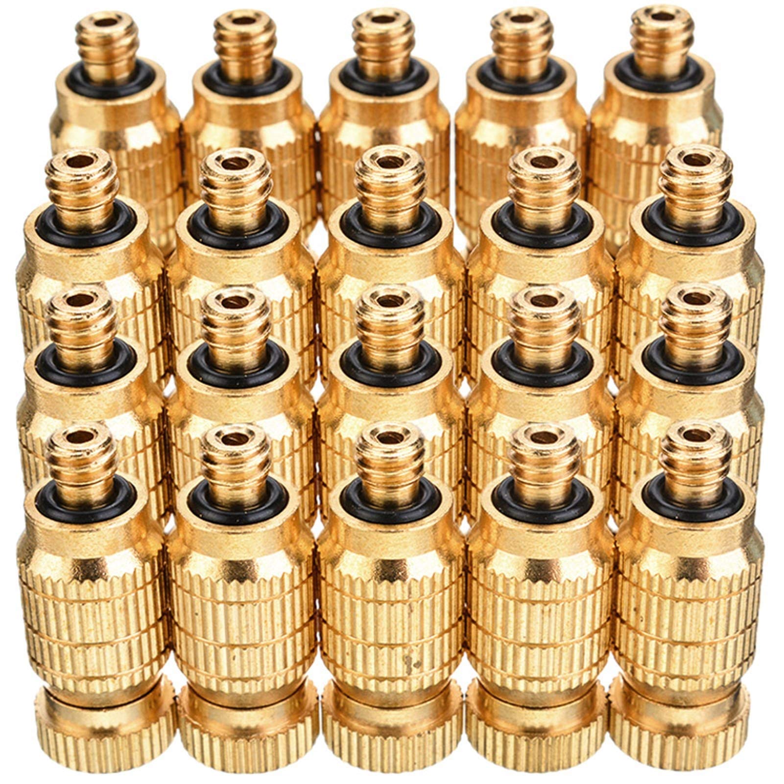 SOHNVWTGD 100pcs High Pressure Misting Nozzle Kit for Cooling System Brass Mister Nozzles 3/16" Threaded, Garden Water Mister, Fog Nozzles, Antidrip Fogging Spray Head (Size : 0.1mm)