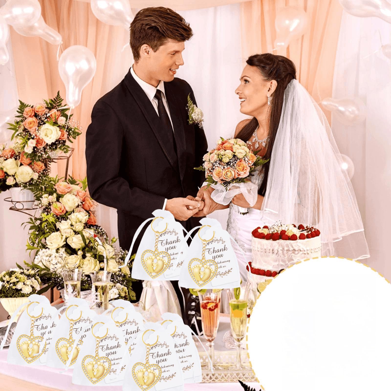 30 portachiavi a forma di ancora custode, regalo per matrimoni, regalo per ospiti, con etichette di ringraziamento e sacchetti in organza, per regali per feste, decorazione baby shower, piede d'amore