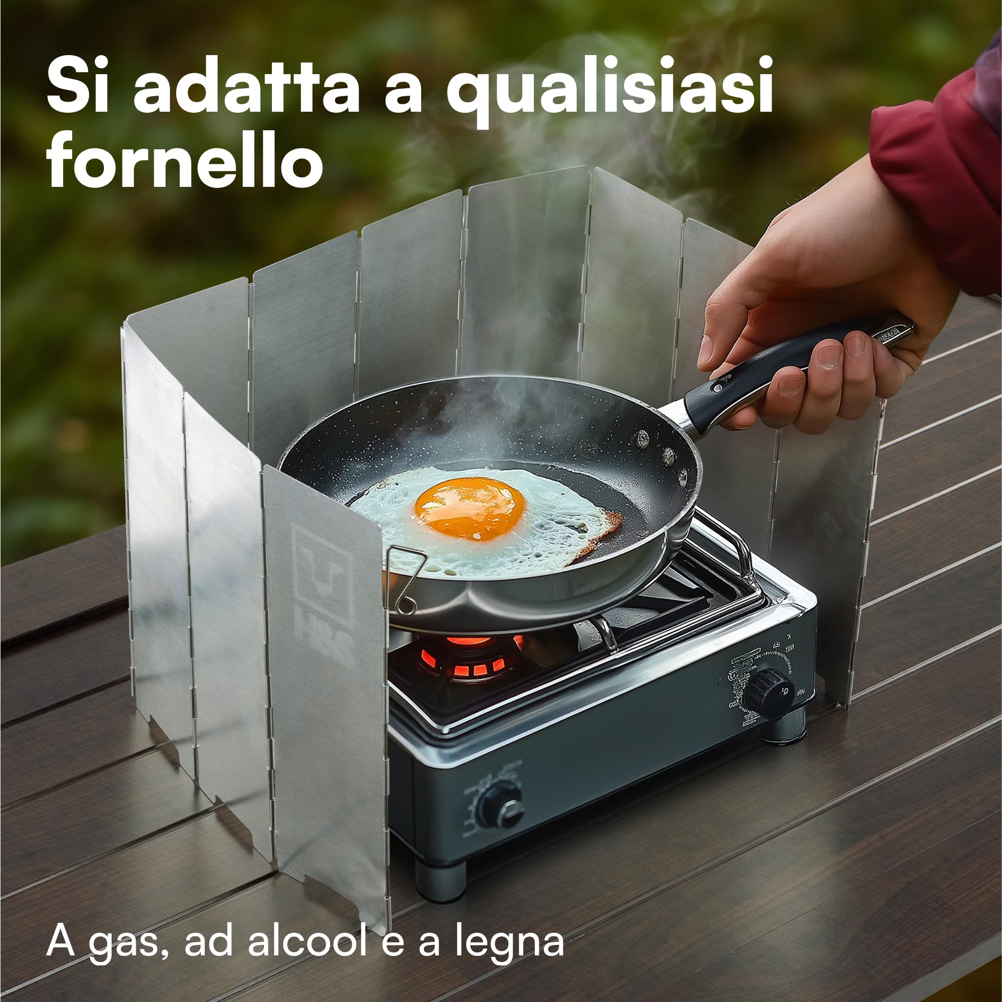 H & S®, 10 pannelli pieghevoli da campeggio per piano cottura a gas e anti-vento
