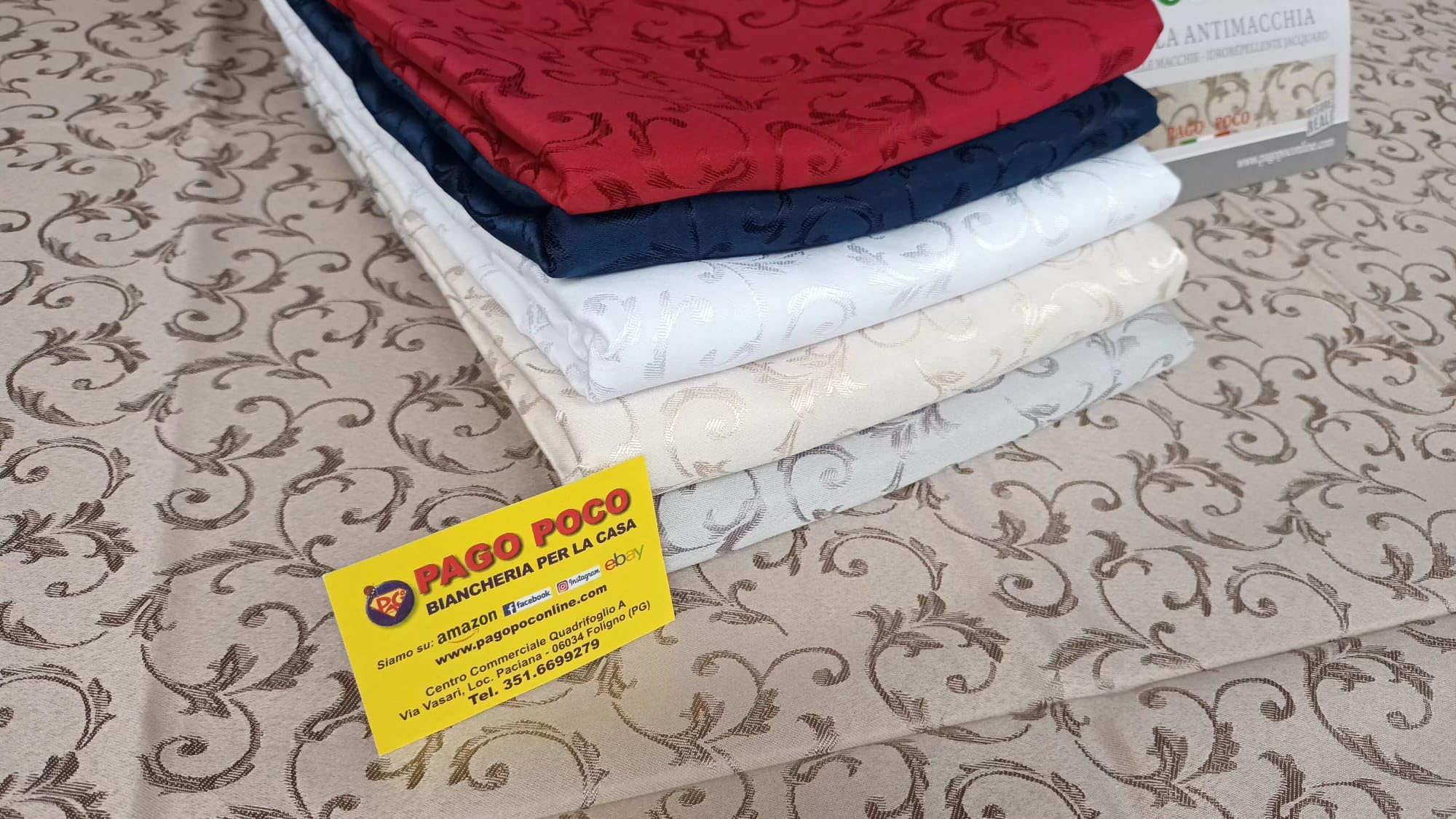 Nappe ou nappe anti-taches unie damassée 100% hydrofuge - Taille 140X450 ... Nouveauté 2022.. (Pigeon)