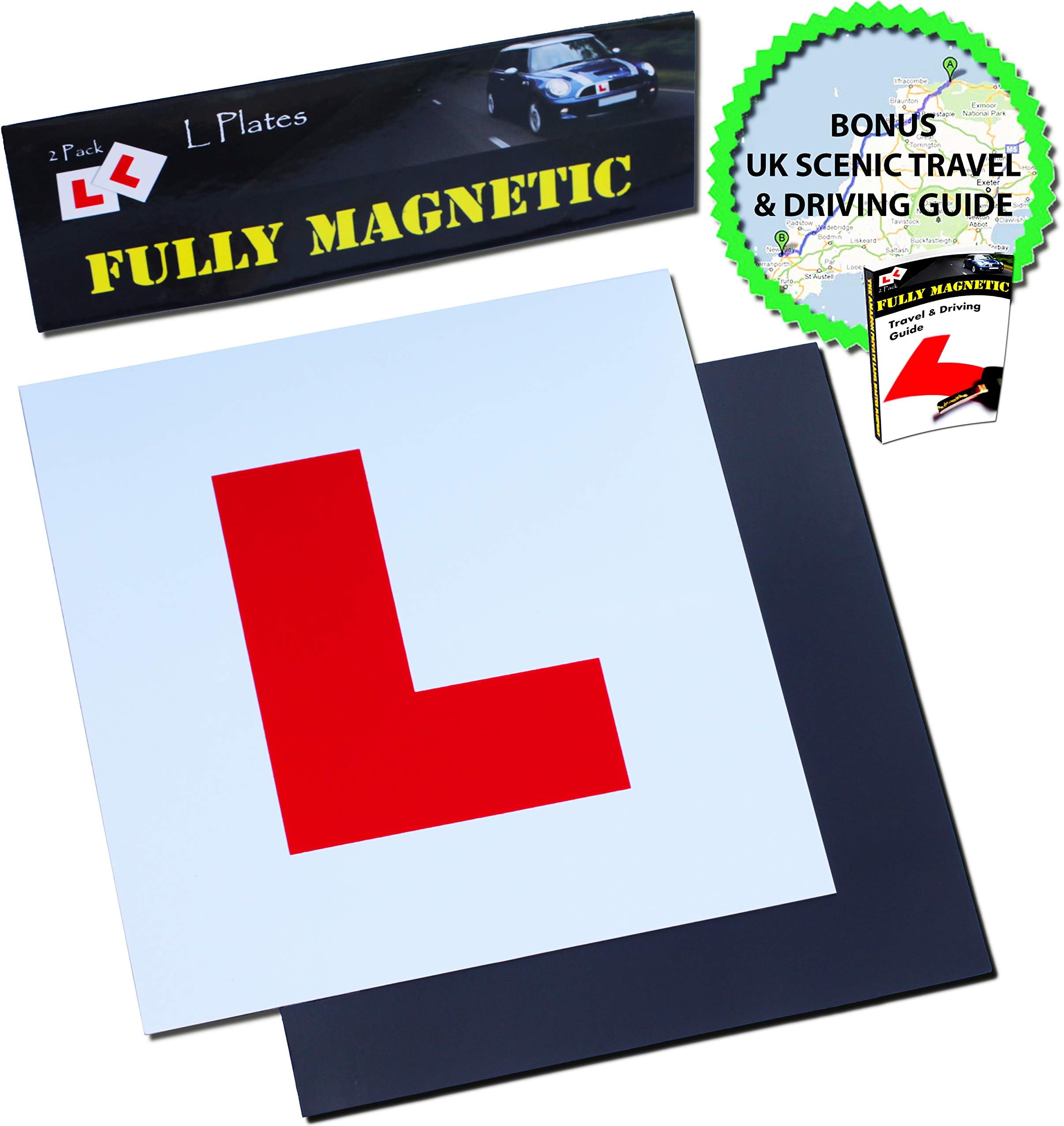 Le Yogi Magnetic L Plates Extra Thick Strong Learner Plates, BONUS Scenic Drive and Tips Ebook, 2 Pack