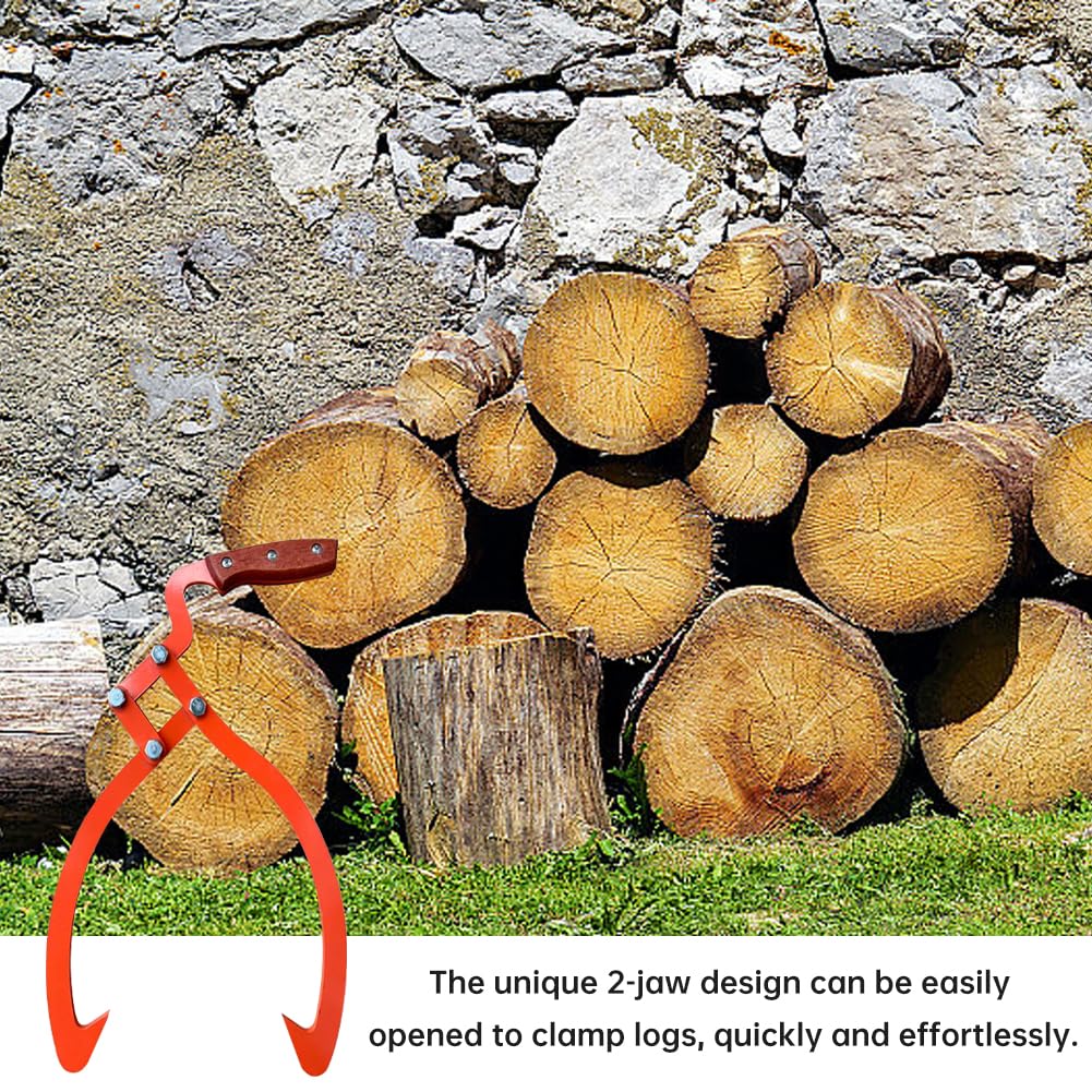 Pilarmuture Pinzas para troncos de 20 pulgadas, gancho de madera resistente con capacidad de carga de manejo de arrastre, pinzas ergonómicas para deslizar, pinzas deslizantes de madera que ahorran