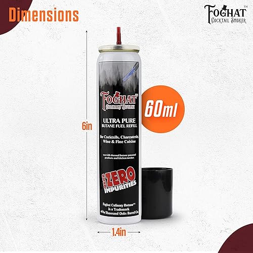 Miniatura 5 de Foghat - Recambio de combustible de butano culinario (paquete de 12 x 2.0 fl oz), recipiente de repuesto de butano para encendedor de antorchas, se