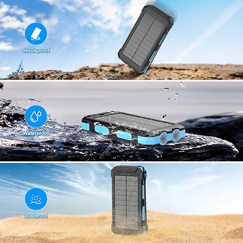 Miniatura 7 de Banco de energía, cargador solar, cargador portátil de 49800 mAh para teléfono y Apple Watch inalámbrico con PD 20 W QC3.0 carga rápida cable