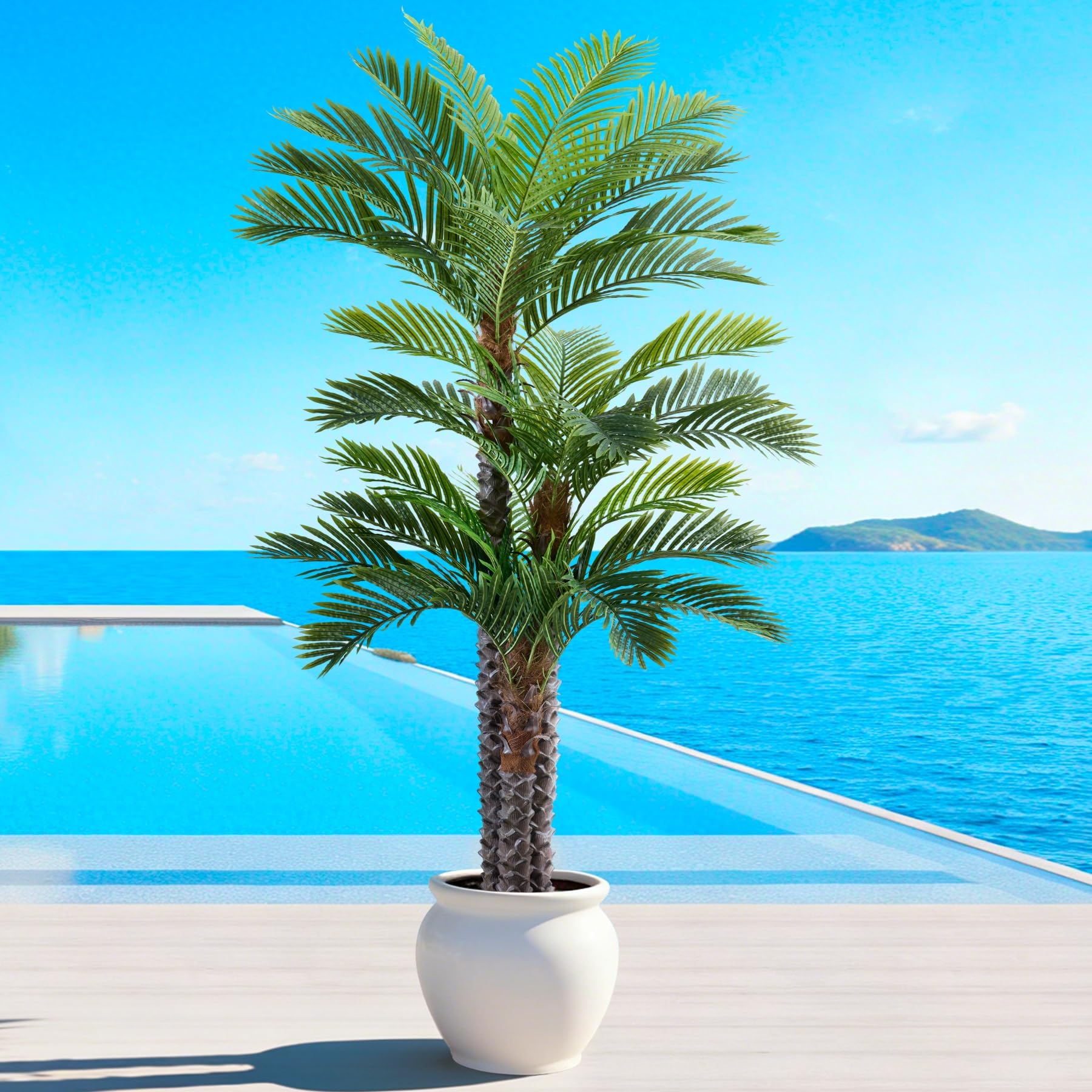 FloraFairy 8.5ft Artificial Triple Phoenix Palm Tree
