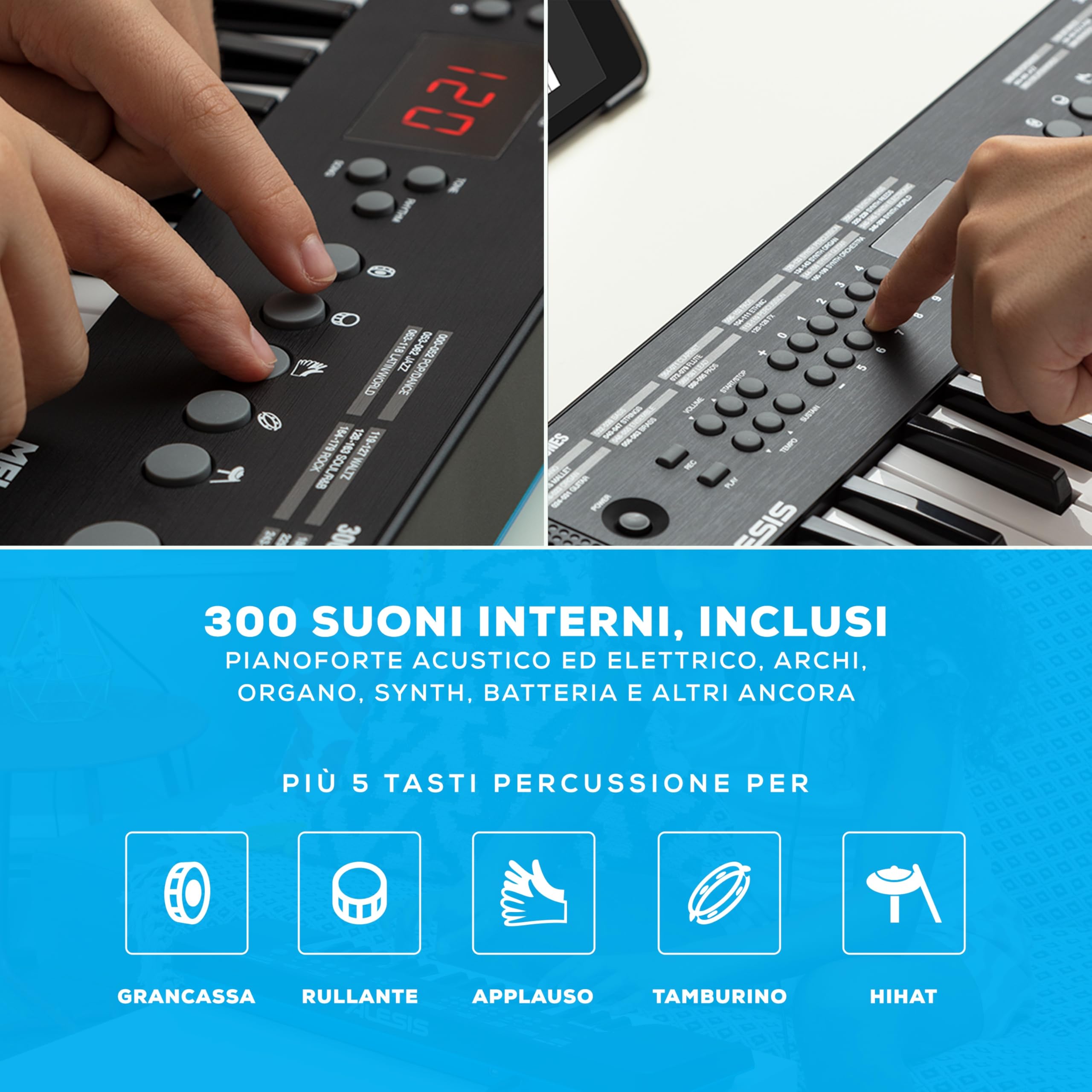 Alesis Melody 32 Tastiera Musicale 32 Tasti con Casse Integrate 300 Suoni USB-MIDI