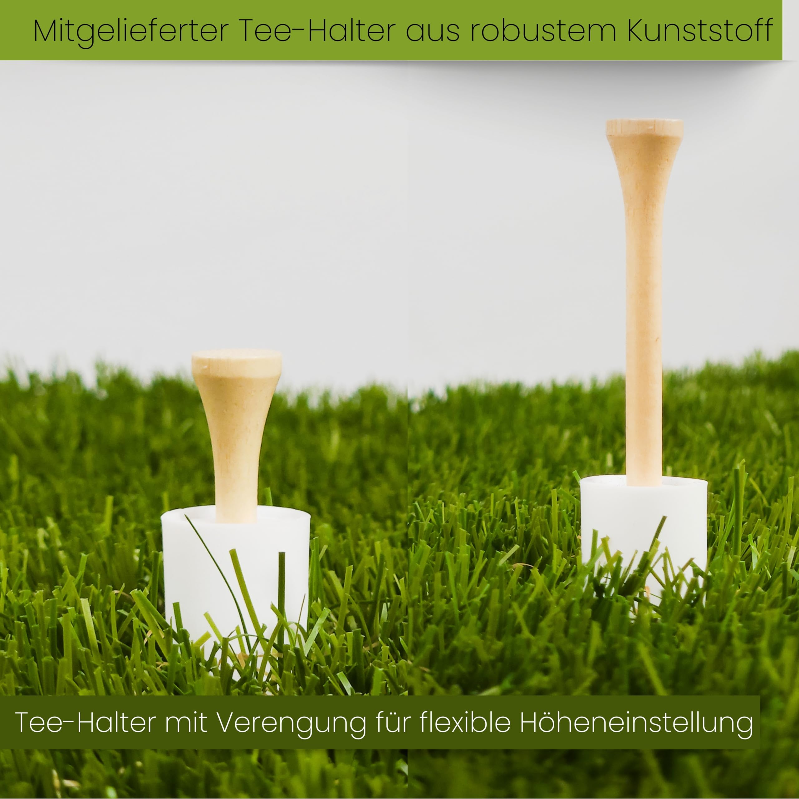 Golf Abschlagmatte 85 x 65 x 4cm, Indoor Outdoor, inkl. Tee + Teehalter verstellbar, tragbar, zusammenrollen, chippen, Driven