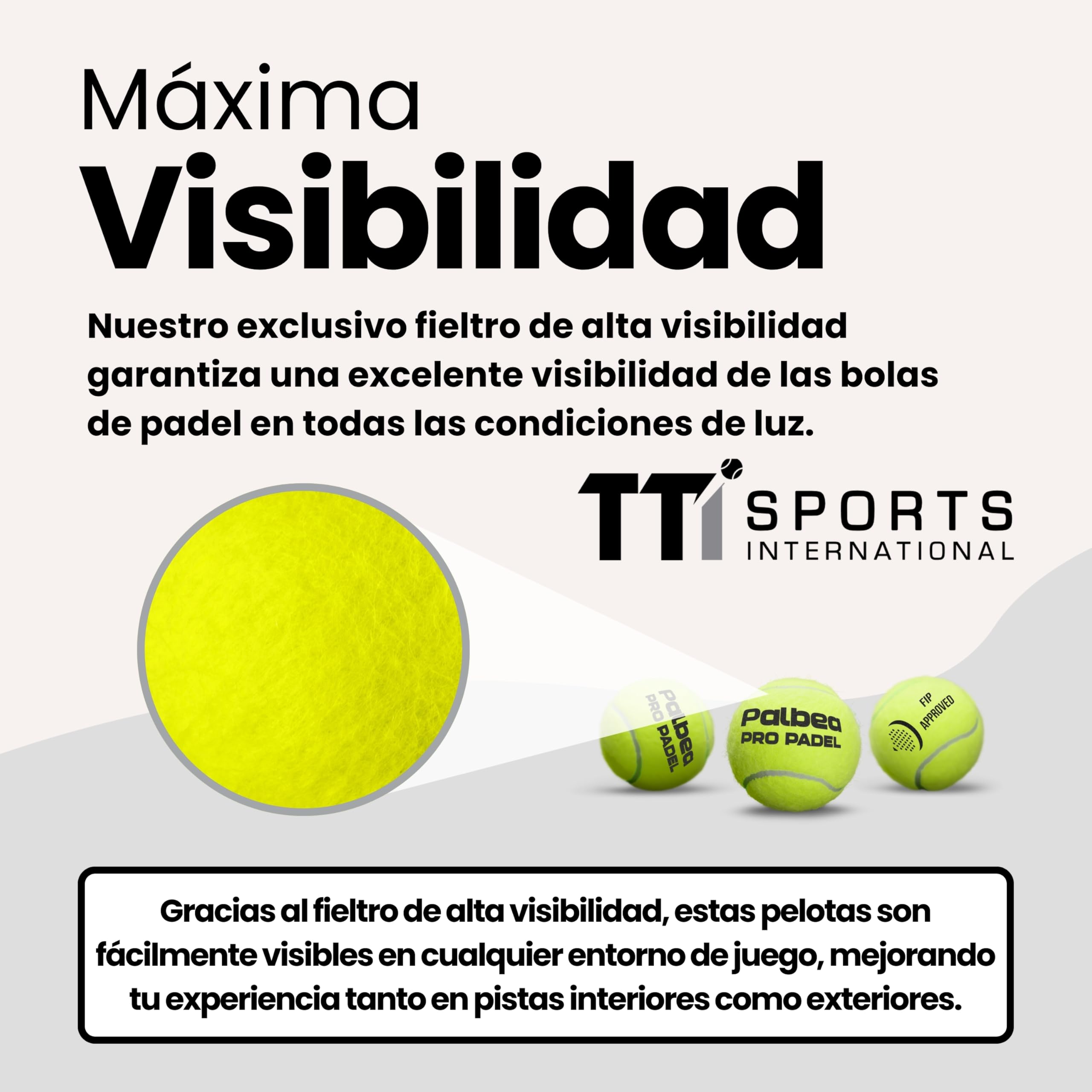 Palbea Pro Pelotas de Padel Aprobadas por FIP Alta Visibilidad Presurizadas 1 Caja 6-24 Tubos