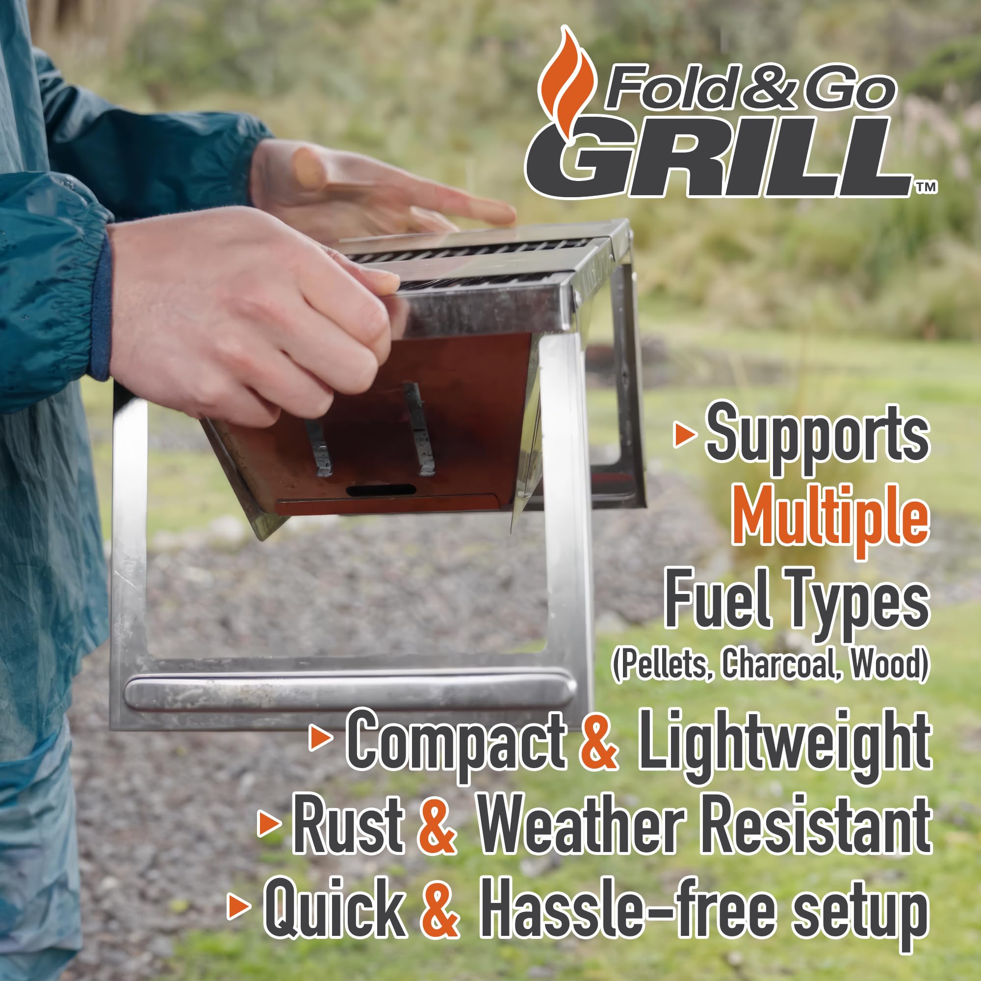 Amazon.com: FoldNGo Portable Charcoal Grill with 6 Skewers